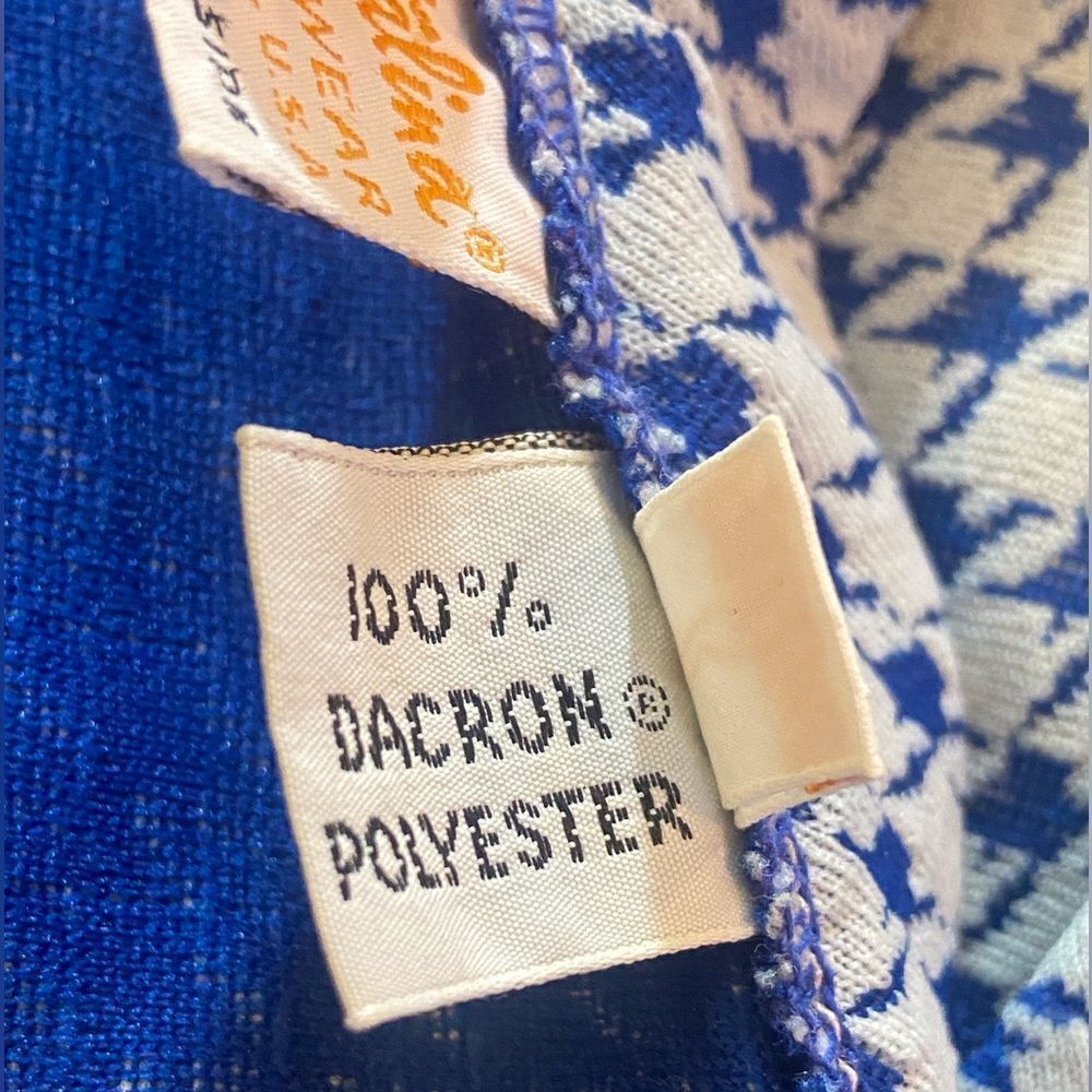 VTG,Catalina Sportswear California,U.S.A Blue and White Houndstooth A-Line Skirt - Picture 4 of 6